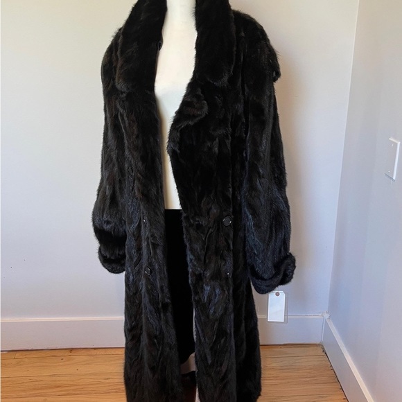 SOLD:Mens full length Black Mink Coat XXL/XXXL (52) - Picture 5 of 9